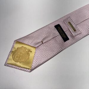 Donald J. Trump Signature Collection Gold Bar Silk Tie Pink Fine basket Weave